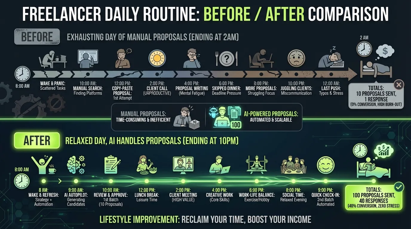 Before/After Timeline - Your day transformed with GPT-5.2