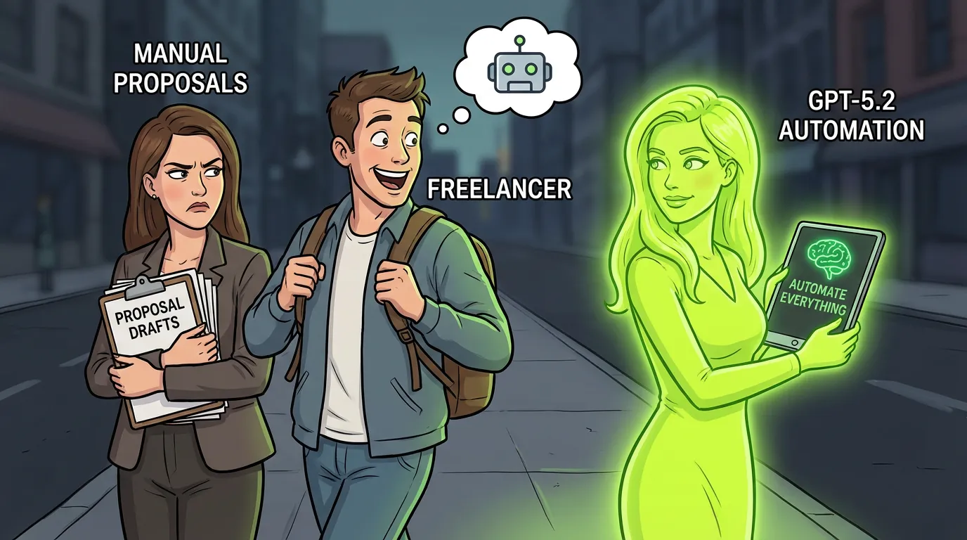 Distracted Boyfriend meme - Freelancer discovering AI automation