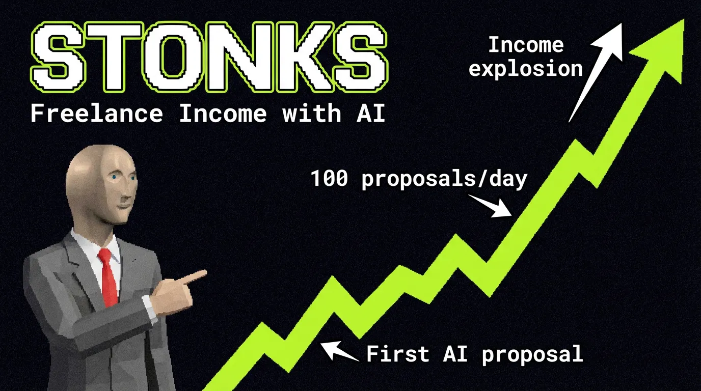 Stonks meme - Freelance income with AI automation