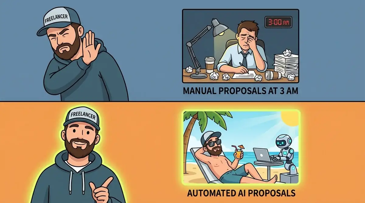 Freelancer taking action and launching their career with automation